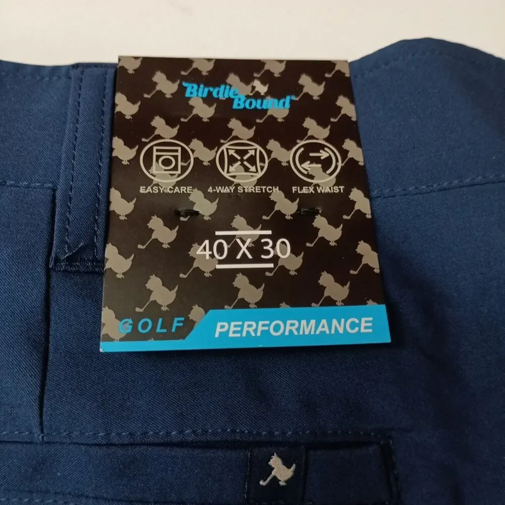 Birdie Bound Golf Pants Men's Size 40x30 Blue Flex Straight‎